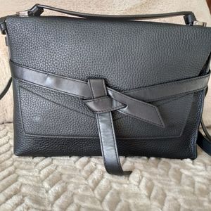 Allsaints black leather shoulder bag